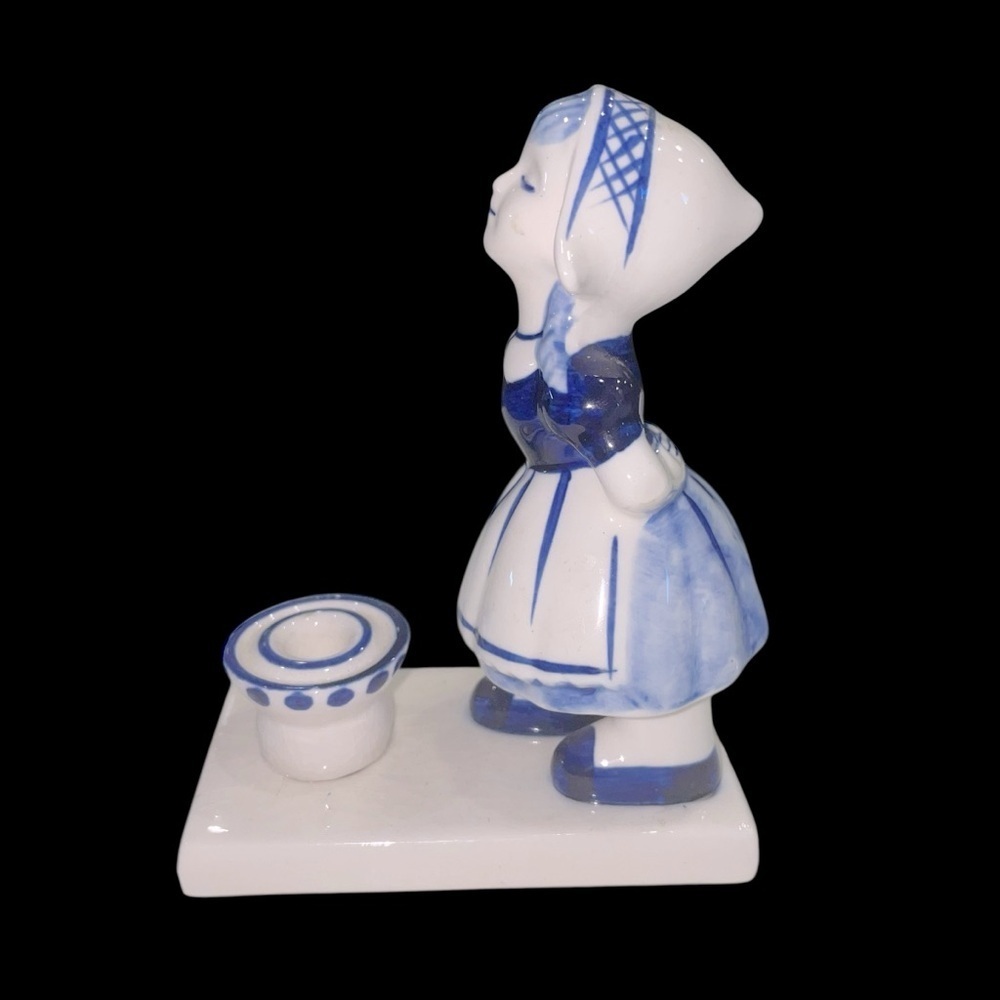 Vintage Blue & White Delft Holland Ceramic Figurines & Mini Windmills (Set of 5) - Picture 4 of 13